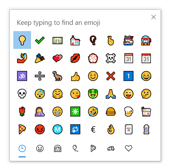 Windows 10 表情符号键盘