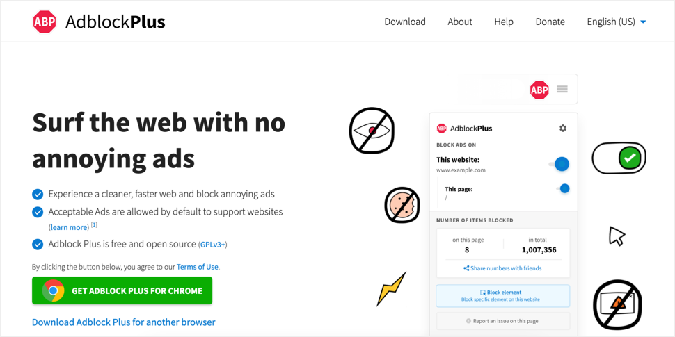 获取适用于 Chrome 的 Adblock Plus 扩展程序