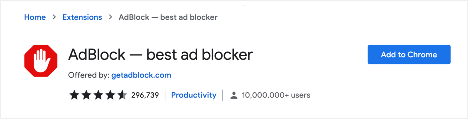 Chrome 的 Adblock 扩展程序