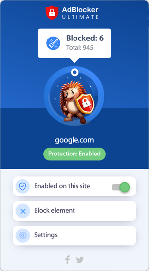 AdBlocker Ultimate 扩展视图