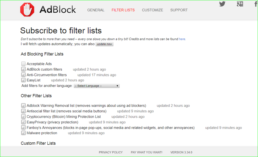 AdBlock 过滤器列表