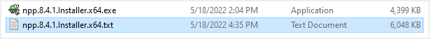 验证编码和更改的 exe 文件为 txt