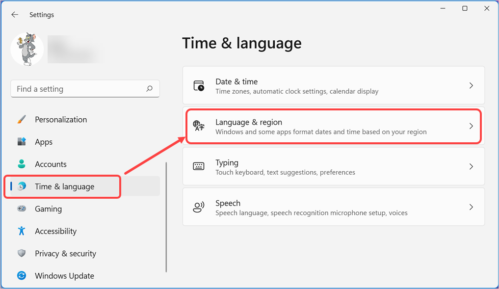Windows 11 中的语言和区域设置