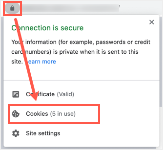 在 Chrome 中查看 Cookie