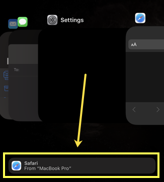 iPhone 应用切换器中的 Chrome 选项卡