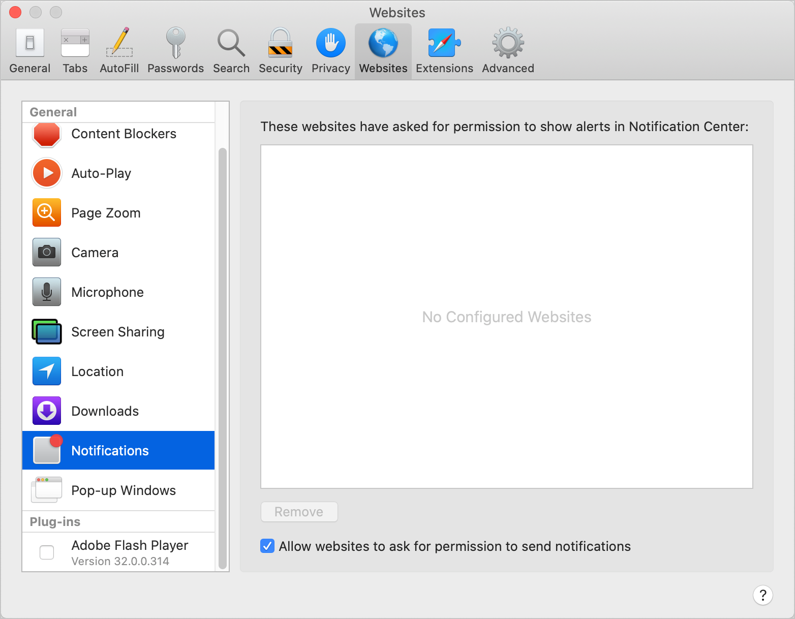 在 Safari Mac 中阻止通知
