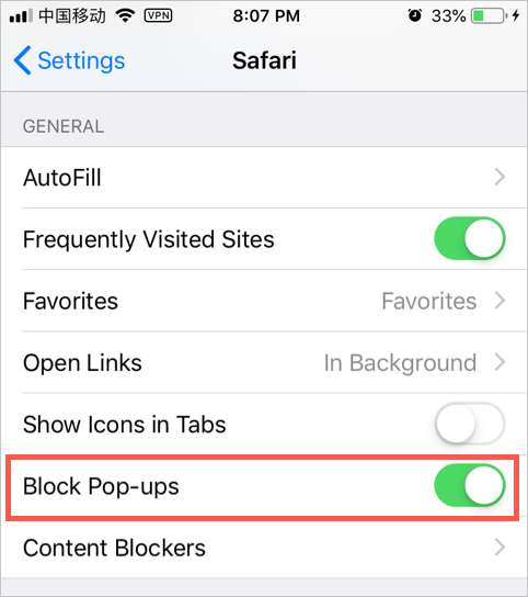 在 Safari Mobile 中阻止弹出窗口