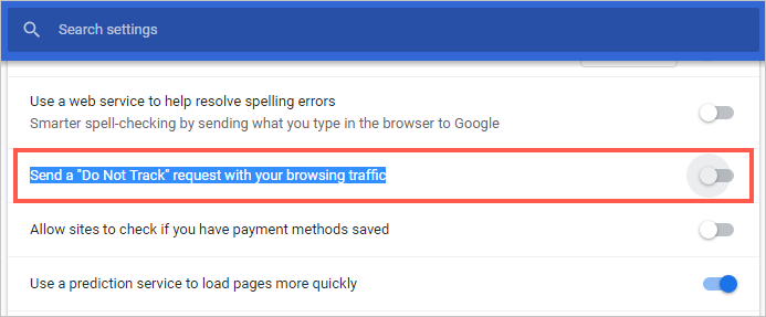 启用 Chrome DNT