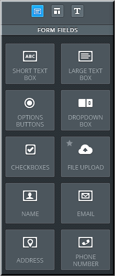 Weebly 表单字段