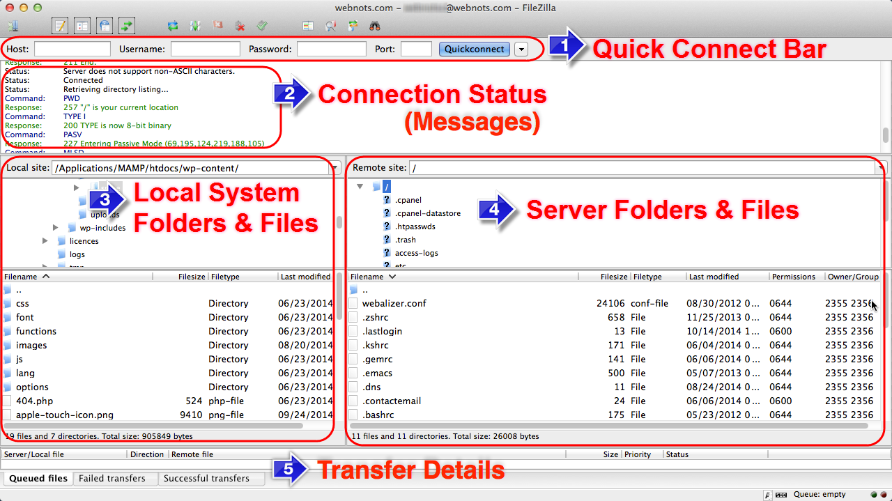 FileZilla 屏幕选项