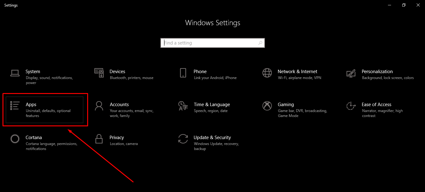 Windows 10 中的应用程序设置