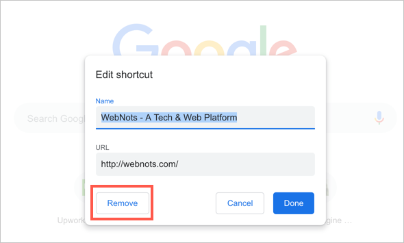 从 Chrome 新标签页中删除快捷方式