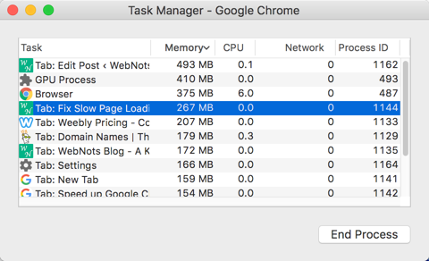在 Chrome 中结束高内存进程