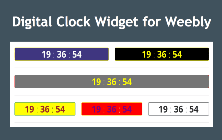 Weebly的简单数字时钟小部件