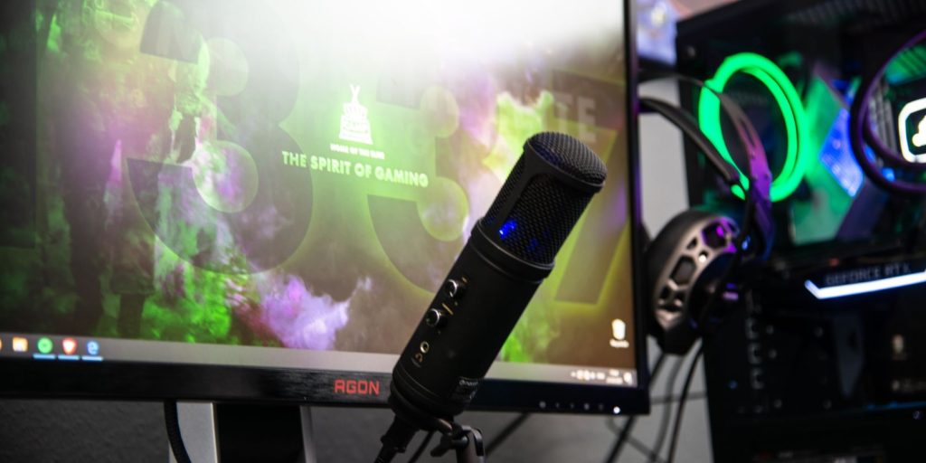 Gaming setup with microphone streaming.jpg