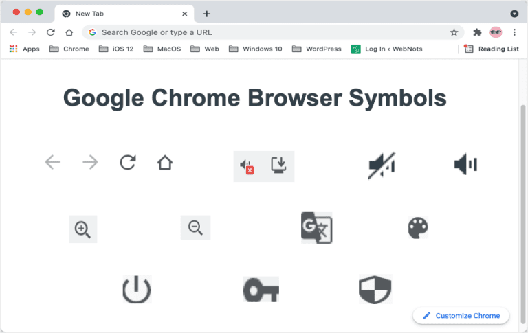 25个谷歌Chrome浏览器符号
