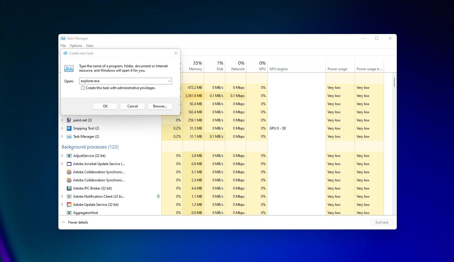 PassFab 计算机管理重启资源管理器