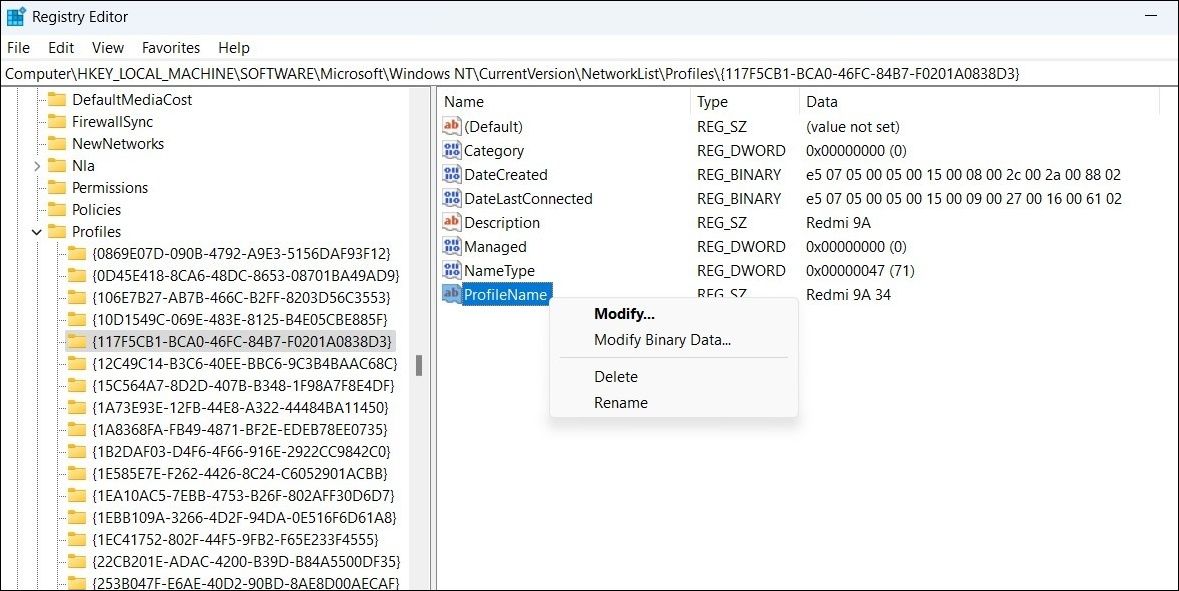 使用注册表编辑器删除 Windows 上的 Wi-Fi 网络