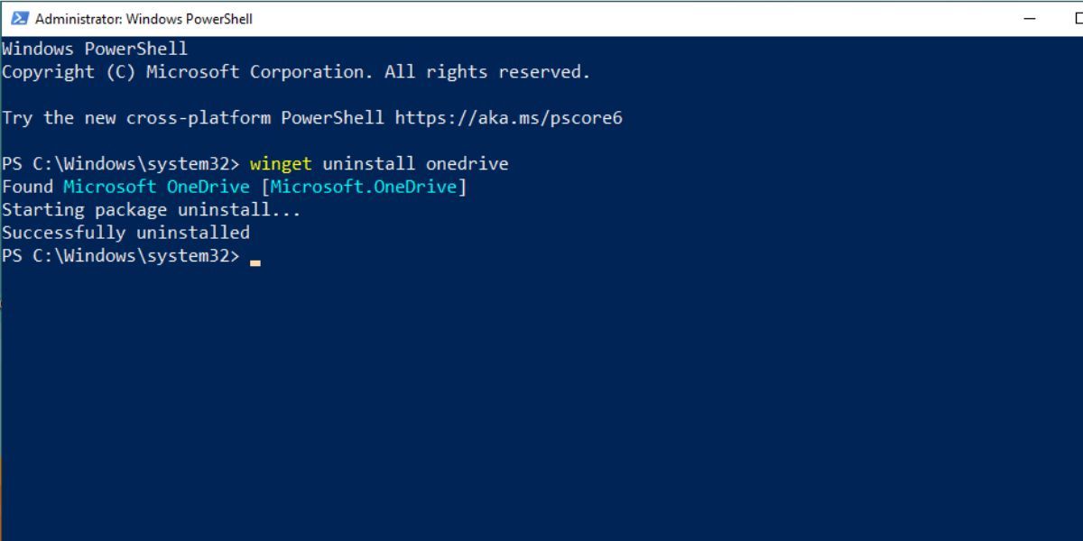 使用 Powershell 卸载 OneDrive