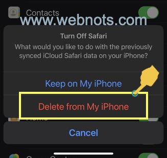 从 iCloud 删除同步的 Safari 内容