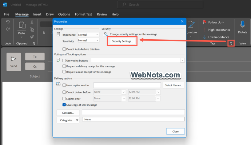 打开 Outlook App 安全设置