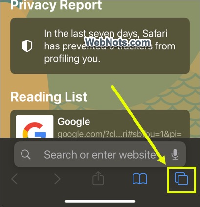 在 Safari iPhone 中打开标签页