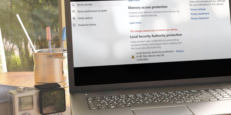 Warning Popup Saying That The Local Security Authority Protection Is Turned Off In The Windows Security App.jpg