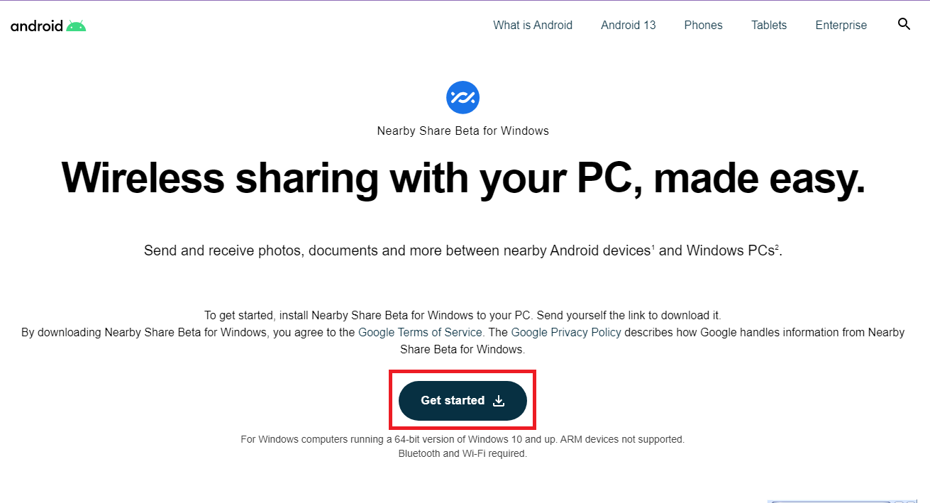 在 Windows 上下载附近共享