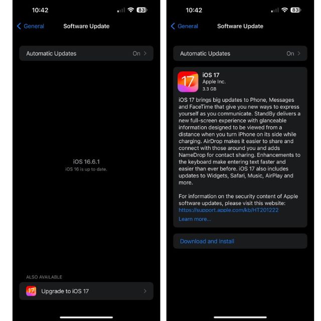 安装 iOS 17