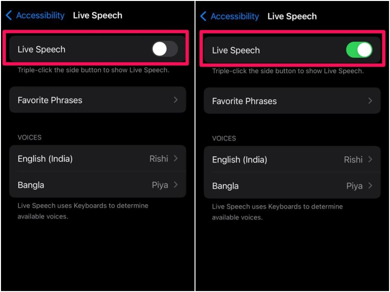 启用实时语音 iPhone ios 17 1