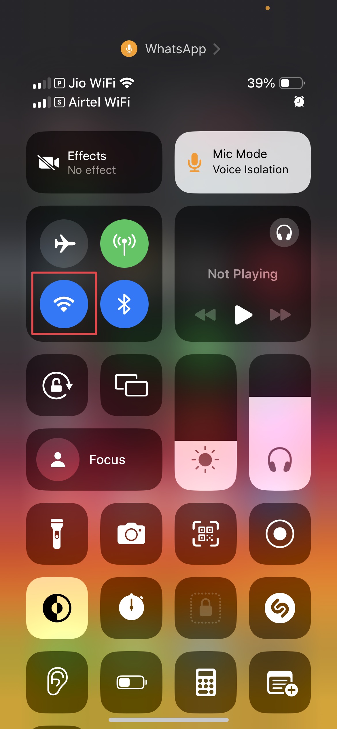 关闭 Wi-Fi 图标