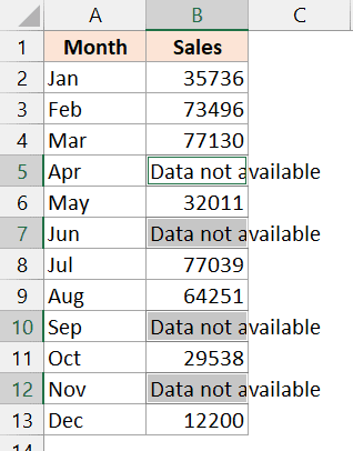 在所有选定单元格中输入的文本