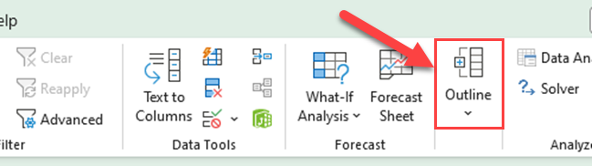 Excel 大纲图标