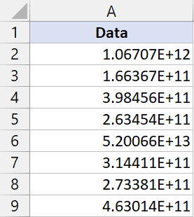 以科学计数法表示的数字数据