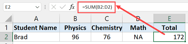 SUM 公式忽略文本字符串