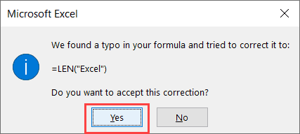 Excel 提示并给出建议