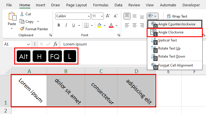 在Microsoft Excel中旋转文本的8种方法