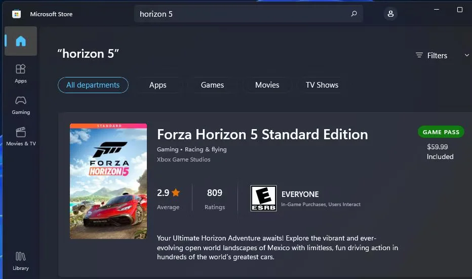 如何修复forza Horizo N 5在线模式在windows 11上不起作用