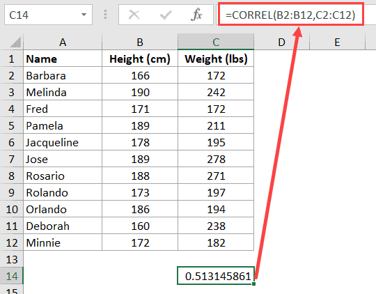 Excel 中的相关公式