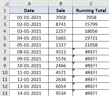 删除行时发生 Ref 错误