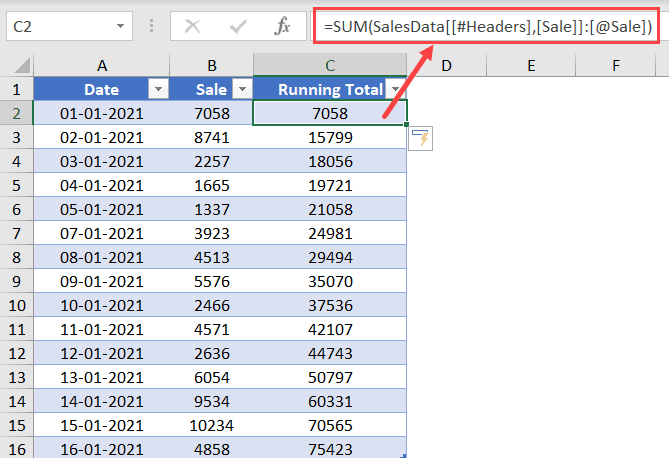 Excel 表格公式计算累计总数