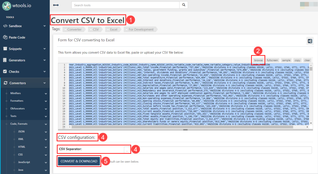 將 CSV 轉換為 Excel