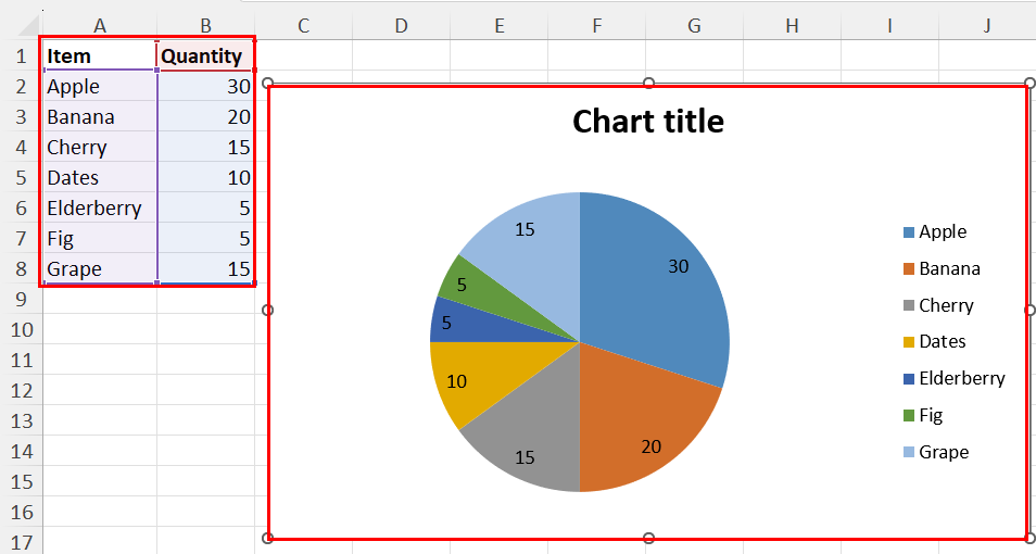 使用 VBA 制作 Excel 饼图